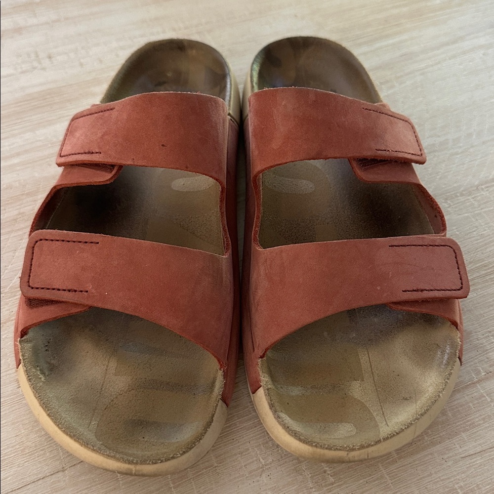 Ecco Red Leather Sandals
